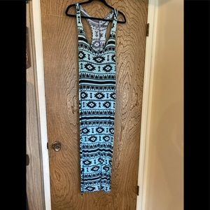 Long print cotton dress